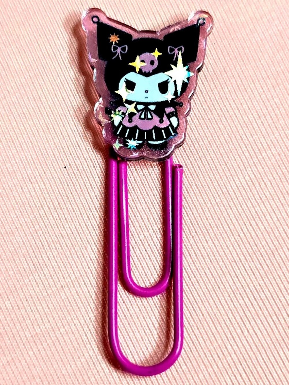 Kuromi Decorated Pink Paper Clips Metal Clip Set Of 6 - Picture 7 of 9